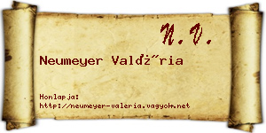 Neumeyer Valéria névjegykártya